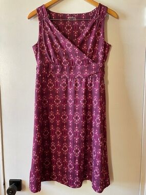 Eddie Bauer Plum Pattern Sleeveless Midi Dress